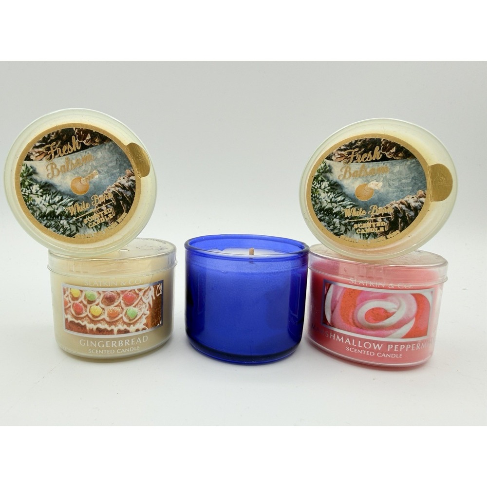Bath and Body Works Christmas Holiday Mini Candle Lot Balsam Winter Gingerbread